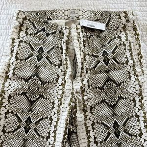 JCrew cotton, snake print cropped pant, sz 31